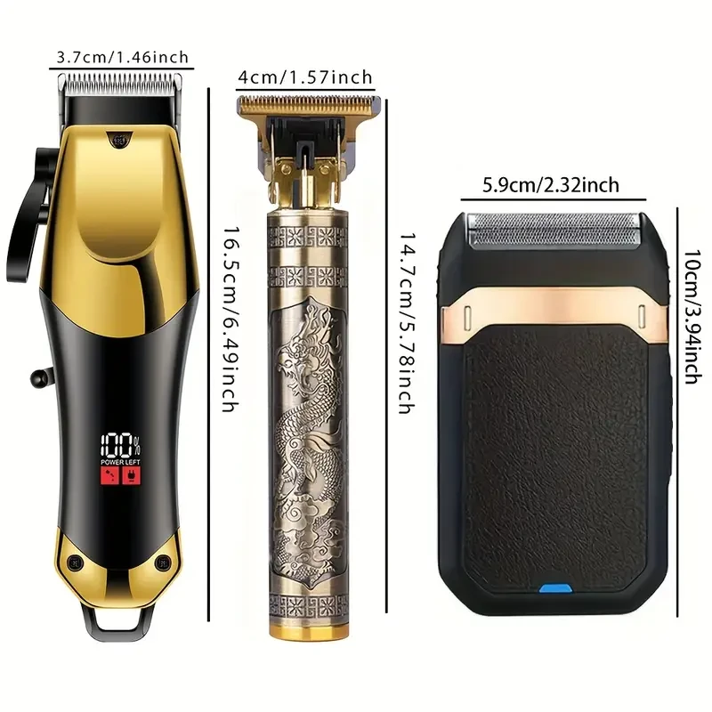 Hair Clippers And Shaver Set 3in 1 Hair Cutting Grooming Kit Cordless Beard Trimming for Men
