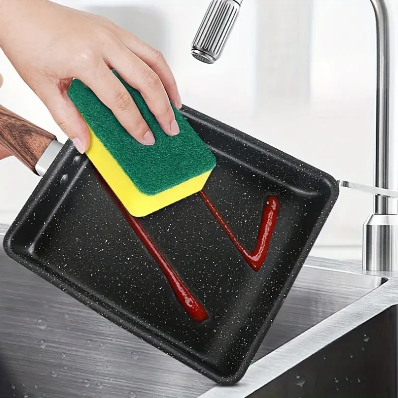 1pc Authentic Japanese Tamagoyaki Pan with Non-Stick Coating and Imitation Wood Handle