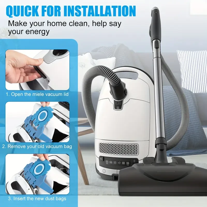 13-Pack of 3D Air Purification Dust Bags: Suitable for Miele GN Vacuum Cleaner Bags