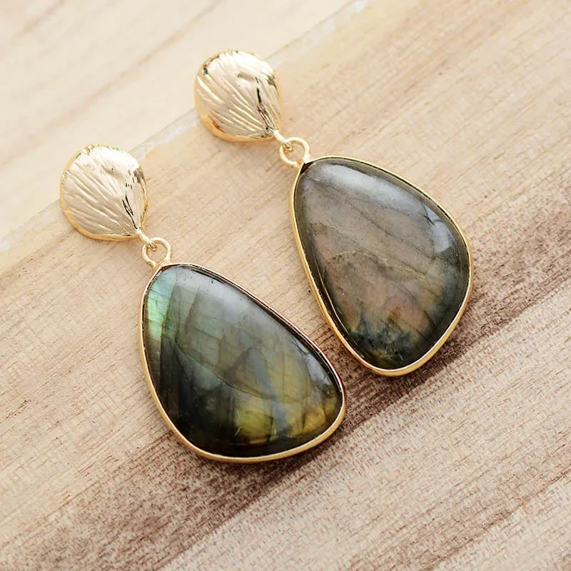 Labradorite Earrings Popular Natural Stone Ornament
