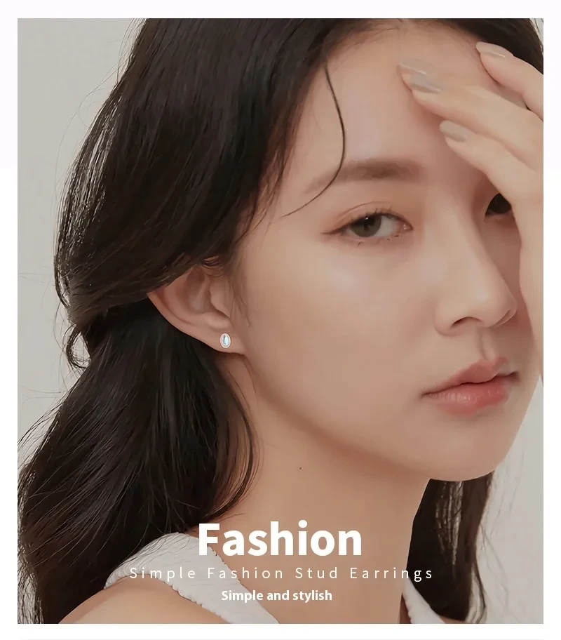 Geometric Pure Silver Fashion Commuter Ear Studs