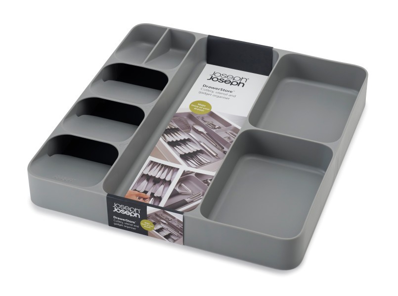 DrawerStore cutlery utensil and gadget organiser - Grey - Joseph Joseph