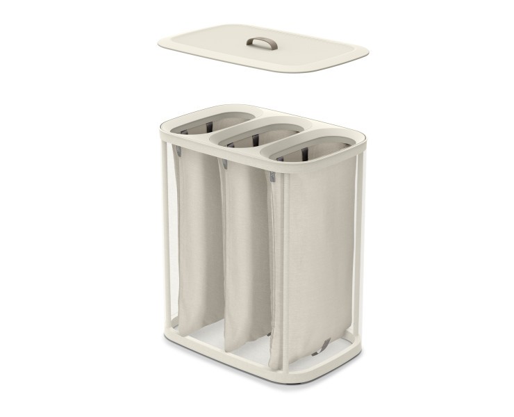 Tota Trio 90L Laundry Separation Basket - Ecru - Joseph Joseph