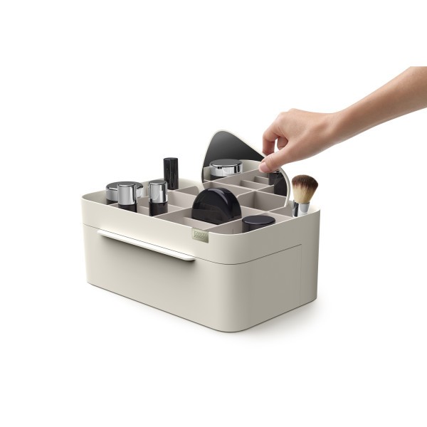 Viva Large Cosmetic Organiser with Removable Mirror - Shell  - Joseph Joseph