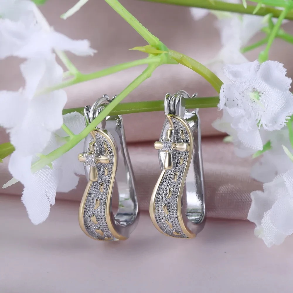 Creative Footprints Frosted Cross Earrings For Women