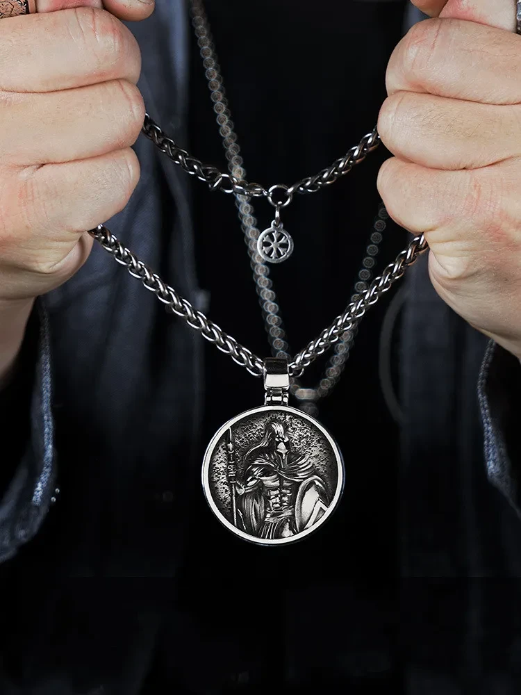 Men's Titanium Steel Warrior Necklace Pendant