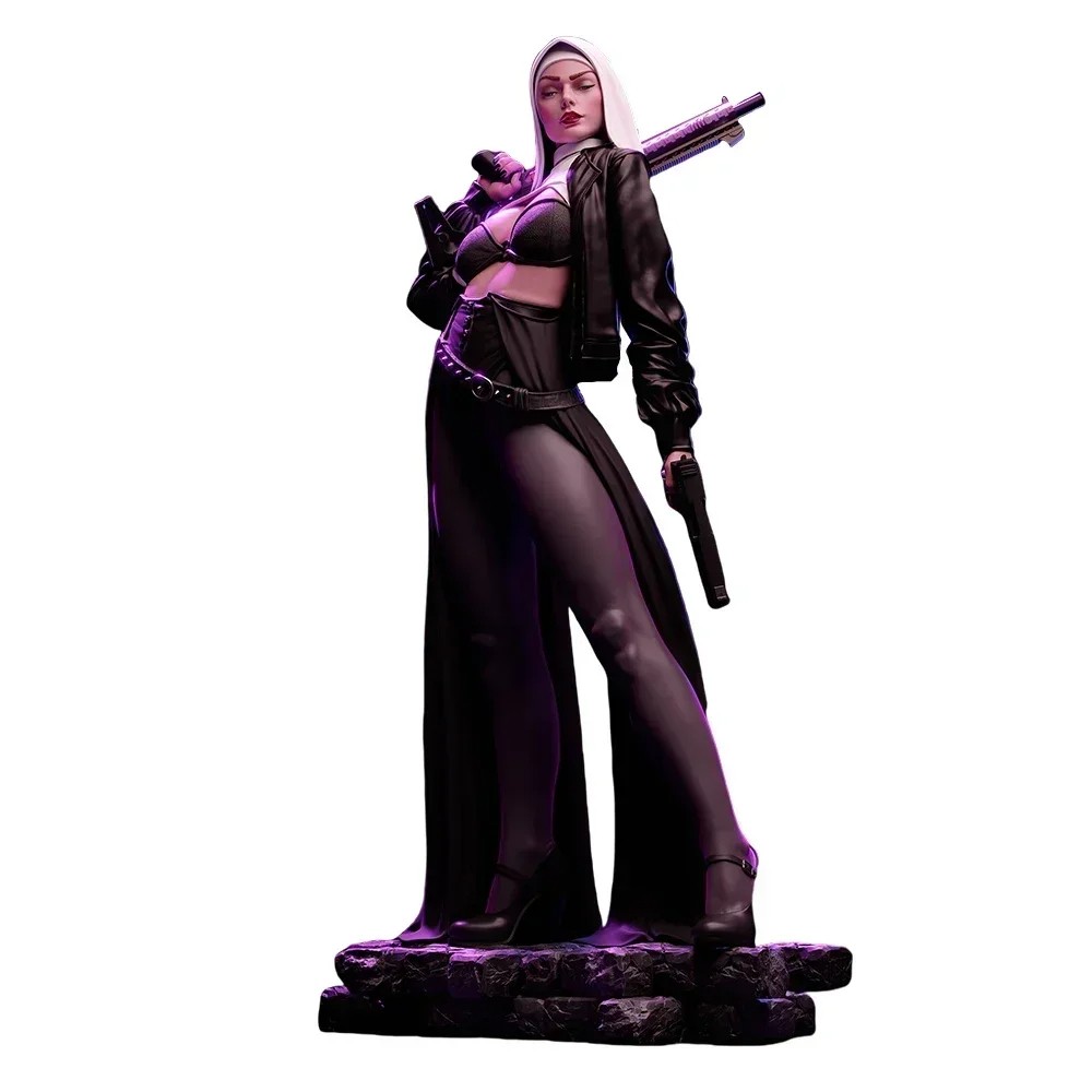 Woman With A Machine Gun Miniature Figure 1:24 Resin Model Kit