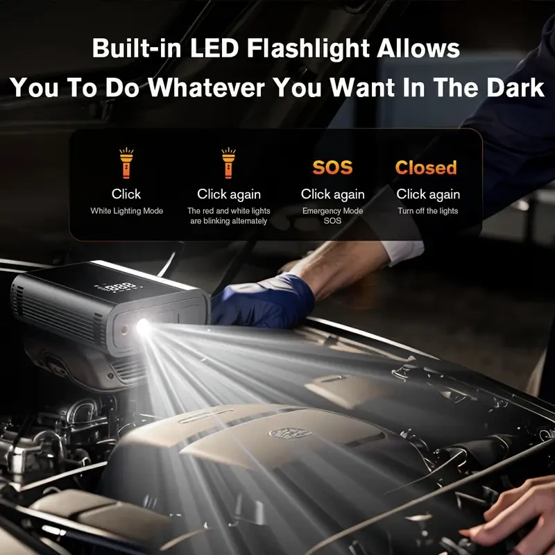 CARSUN Portable 12V Car Jumper & Tire Inflator Pump