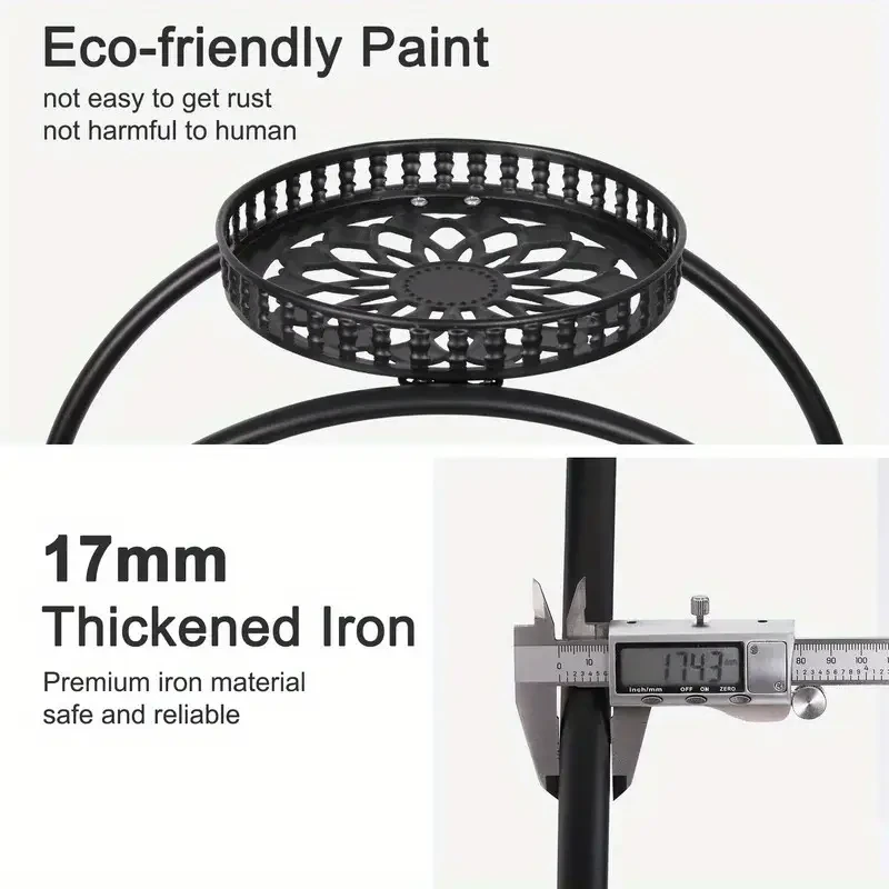 Metal Plant Stand Rack Indoor Outdoor Flower Pot