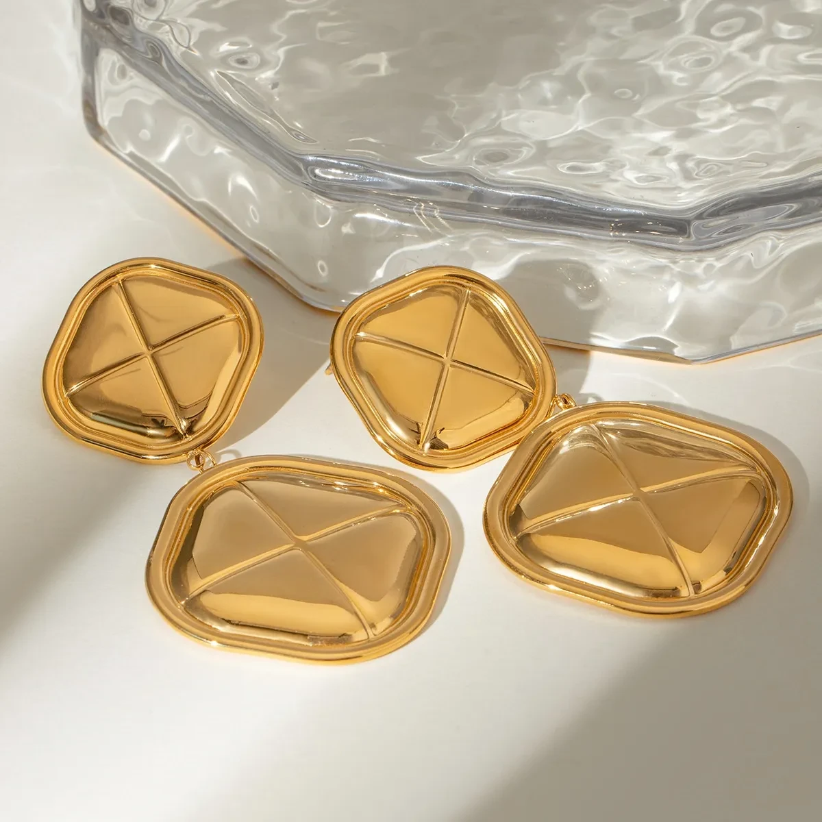 Stainless Steel Geometric Earrings Pendant High Sense Niche