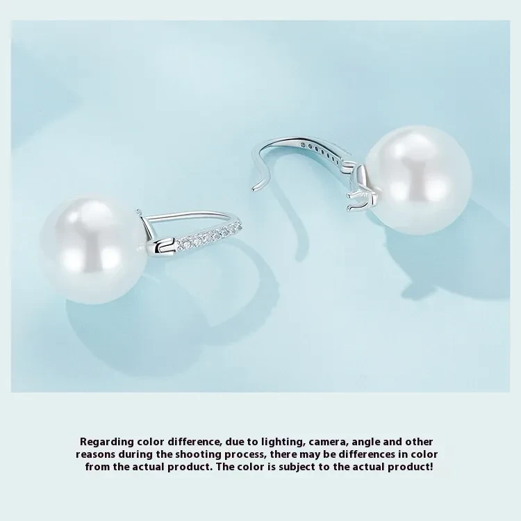 Original Sterling Silver S925 Fashion Commuter Simple Shell Pearl Earrings