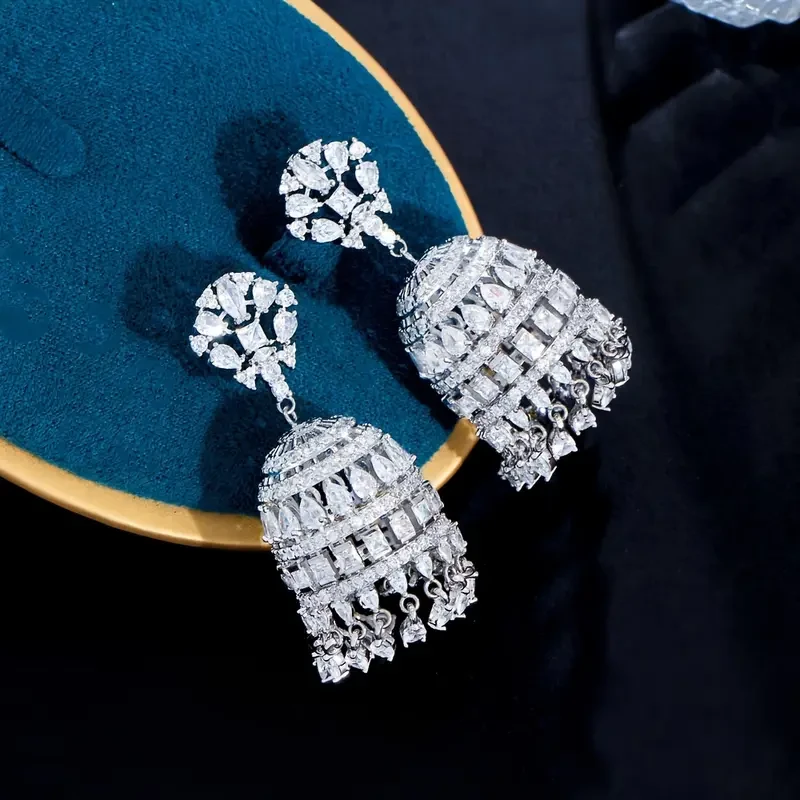 Exquisite Dangling Drop Chunky Zirconia