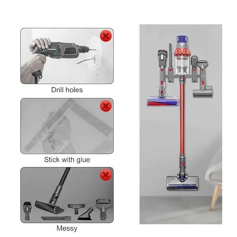 1pc Accessory Holder Attachment Organizer Compatible with Dyson V7 V8 V10 V11 Cordless Stick Vacuum Cleaner Attachment Holder Docking Station