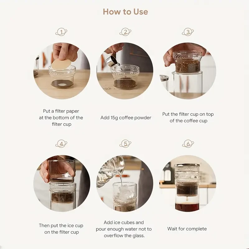 300ml High-Borosilicate Glass Cold Brew Coffee Dripper with Ice