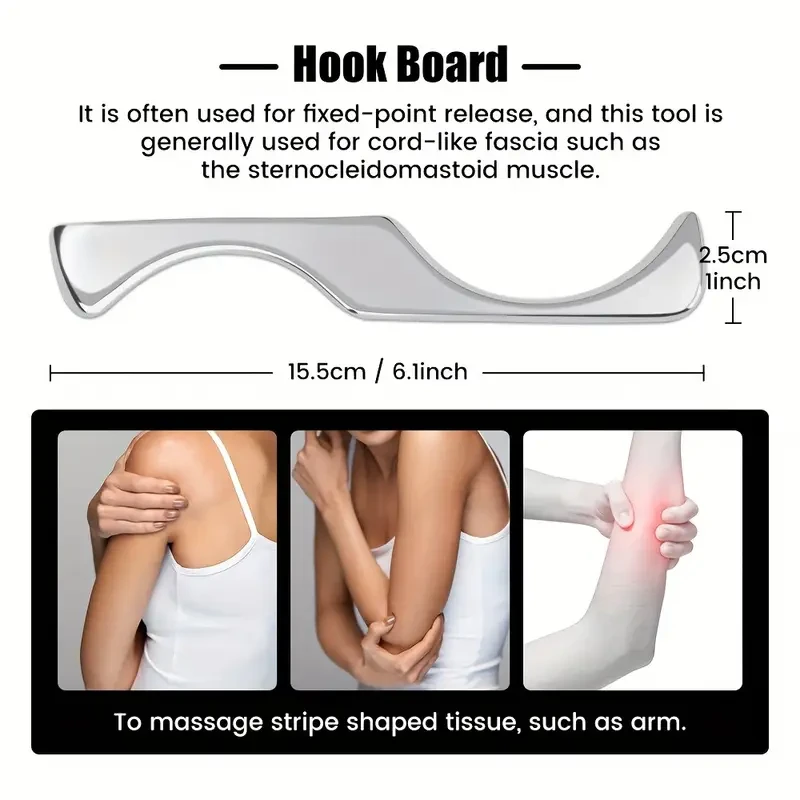 SALORIE 5pcs Stainless Steel Gua Sha Massage Set