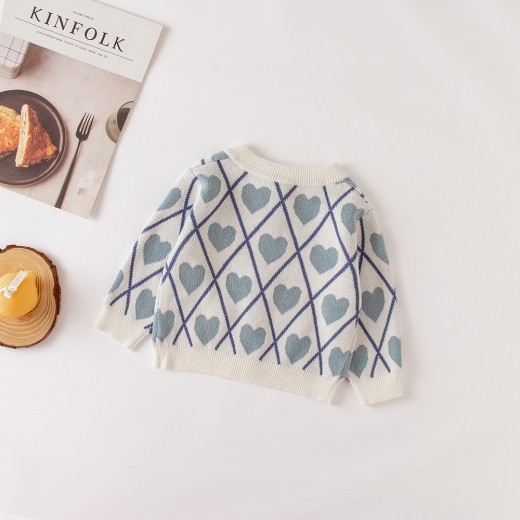 Jacquard Cotton Knitted Cardigan Strap Rompers Jumpsuit