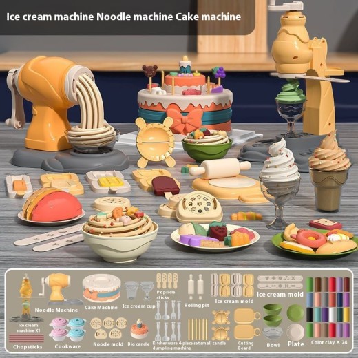 Children's Colored Clay Noodle Maker Handmade Toys