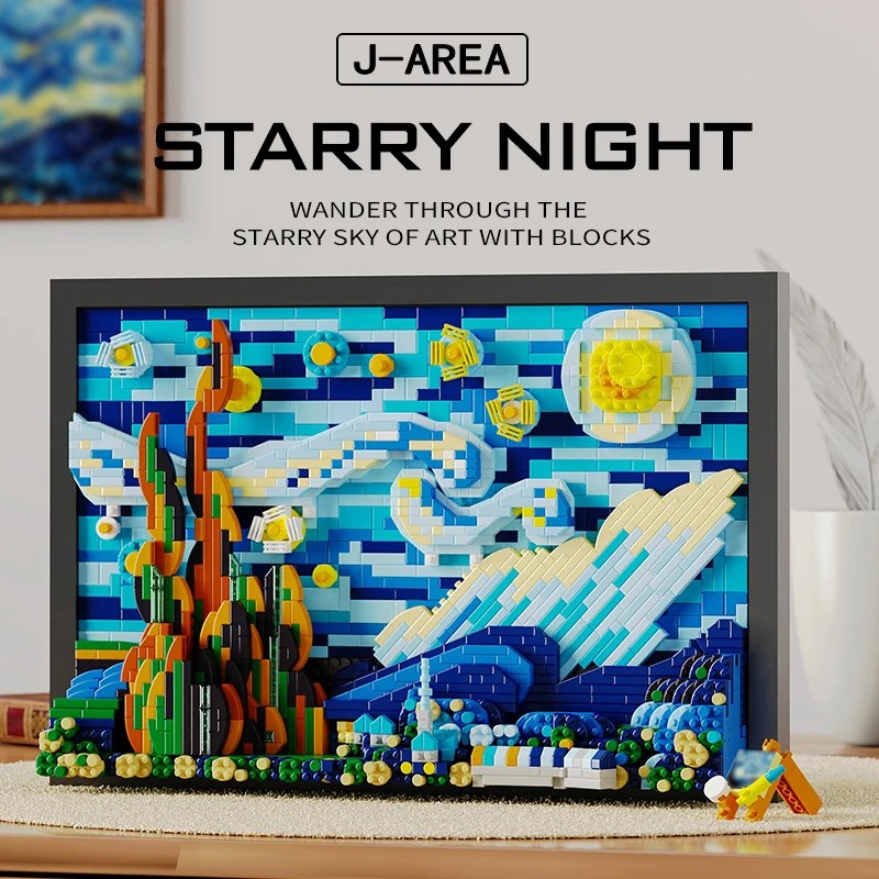 1731PCS Starry Night Building Blocks  Assembly Toy, Art Drawing Blocks