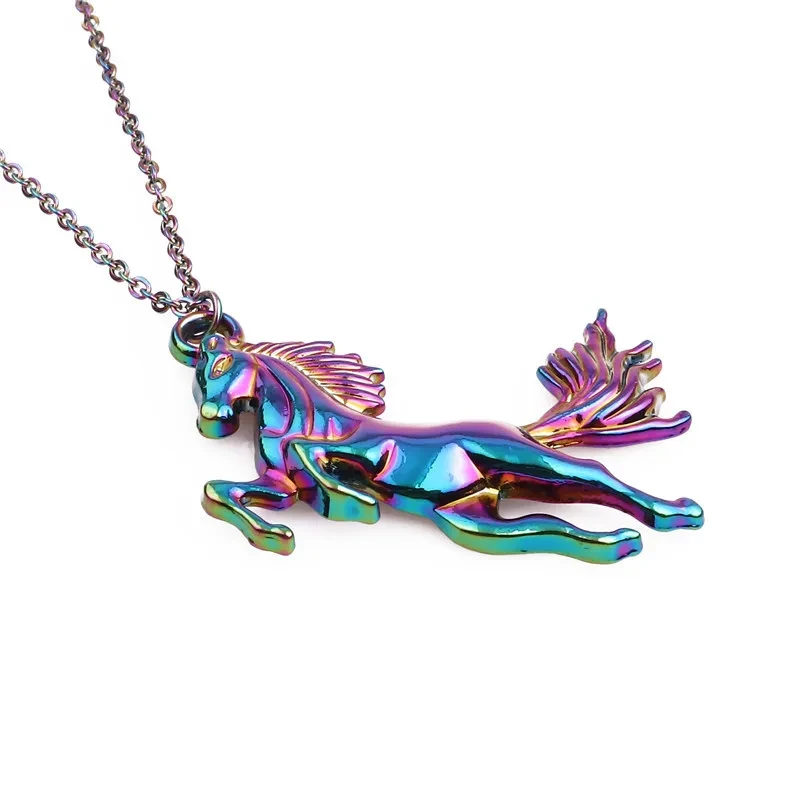 Galloping Horse Pendant Necklace Sweater Chain