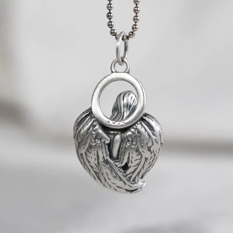 Clavicle Chain Angel Thai Silver Pendant