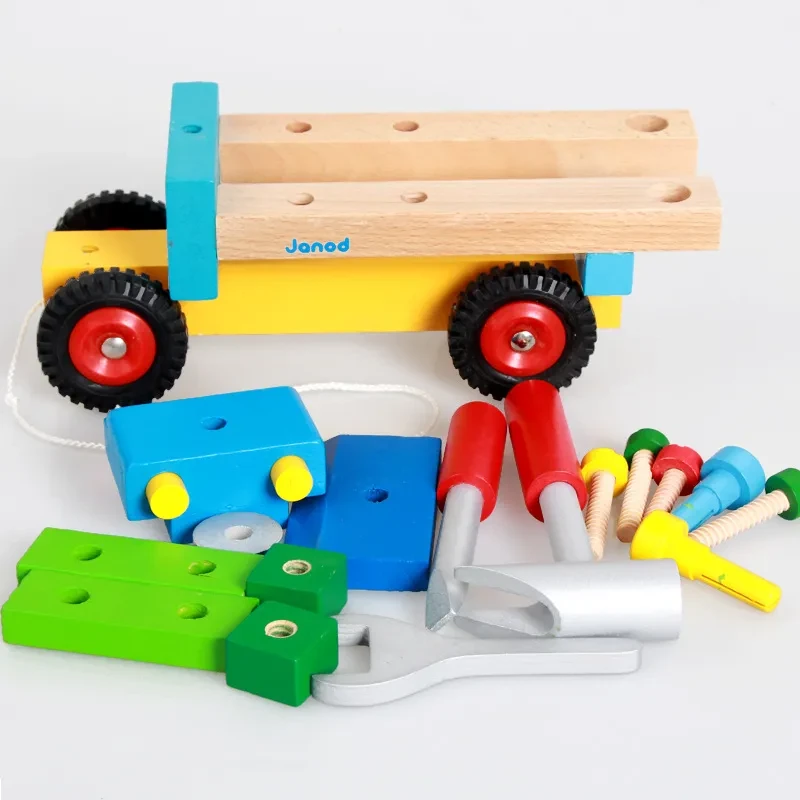 French Janod Tool Toy Car Children's Hand-Assembled Car Educational Toy