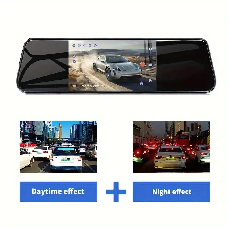 Yixingjia Car Rearview Mirror 1080P Dual Camera Driving Recorder