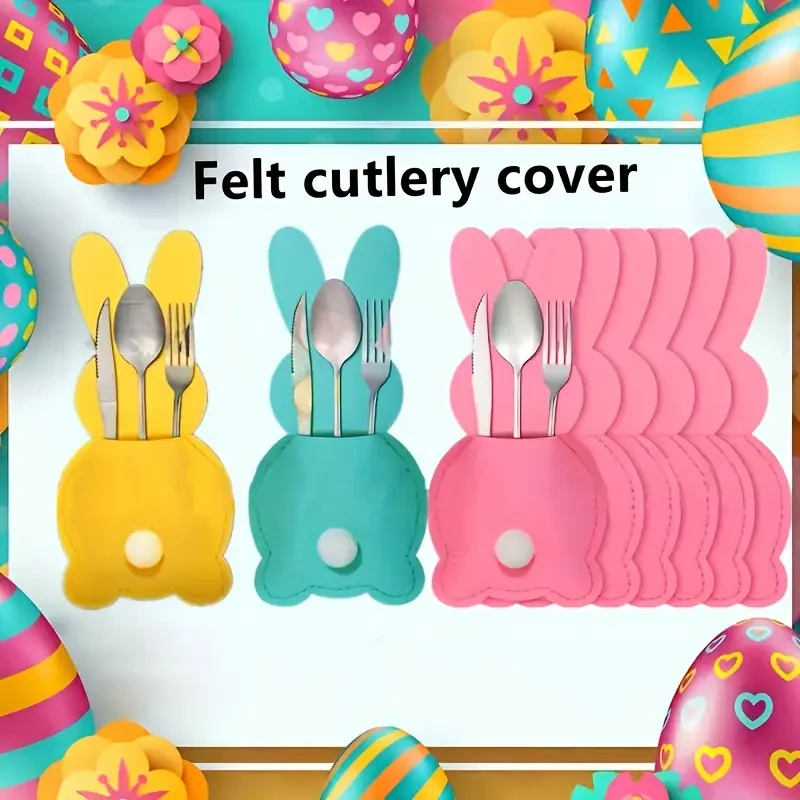 8 Easter Bunny Felt Table Mats