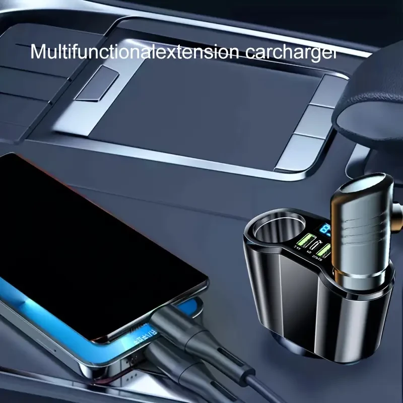 YiXingjia 5-in-1 USB Car Charger with PD Fast Charge Port