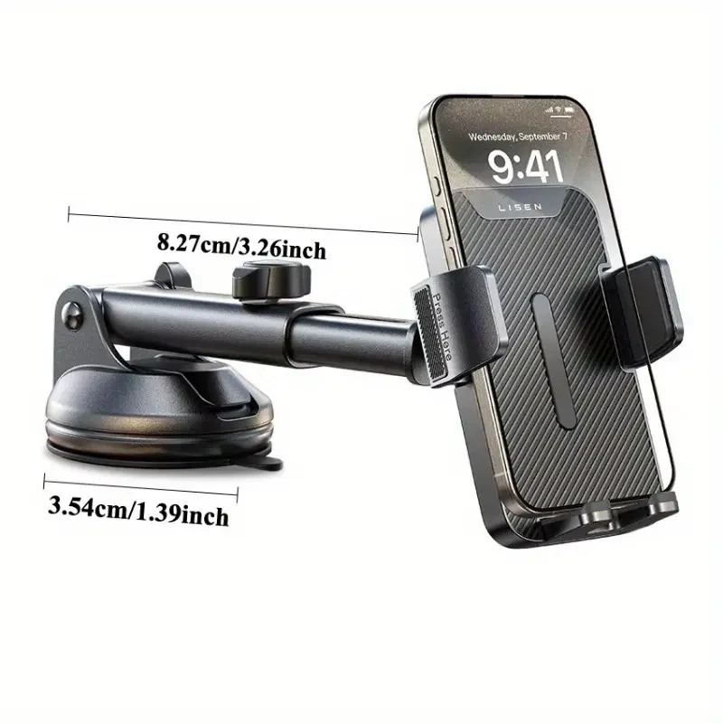 LISEN 3 in1 Universal 360 Adjustable Gooseneck Vacuum Suction Cup Car Phone Holder