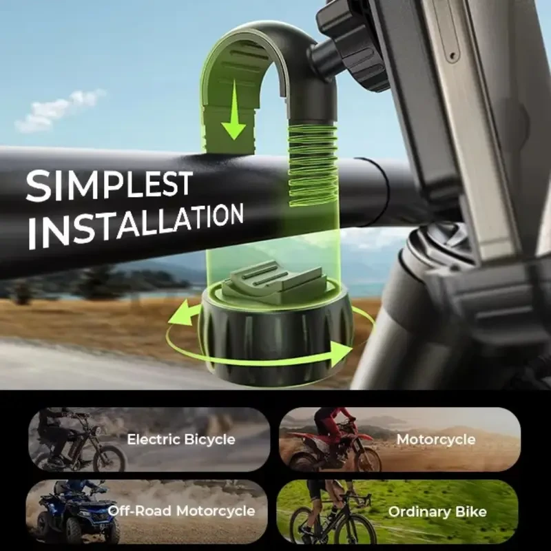 LISEN Bike Phone Mount, Mountain Bike Phone Holder, Scooter/Motorcycle Handlebar Phone Holder, Off-Road Vehicle Accessories, Bicycle Accessories, Men's Gift, Outdoor Sports Cycling