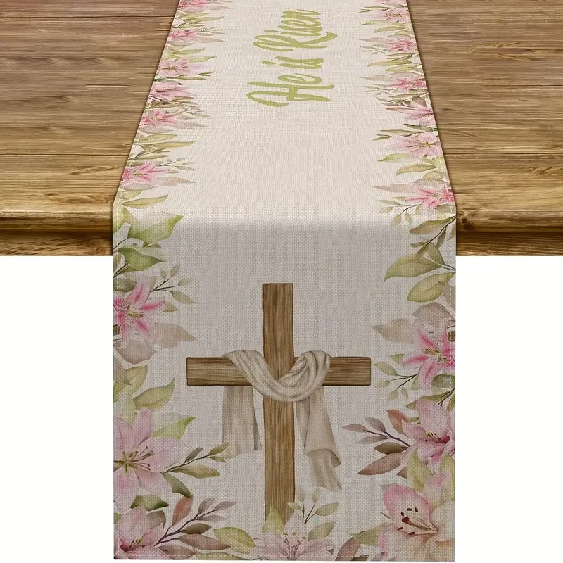 Easter Spring Holiday Table Runner for Home Dining Decoration