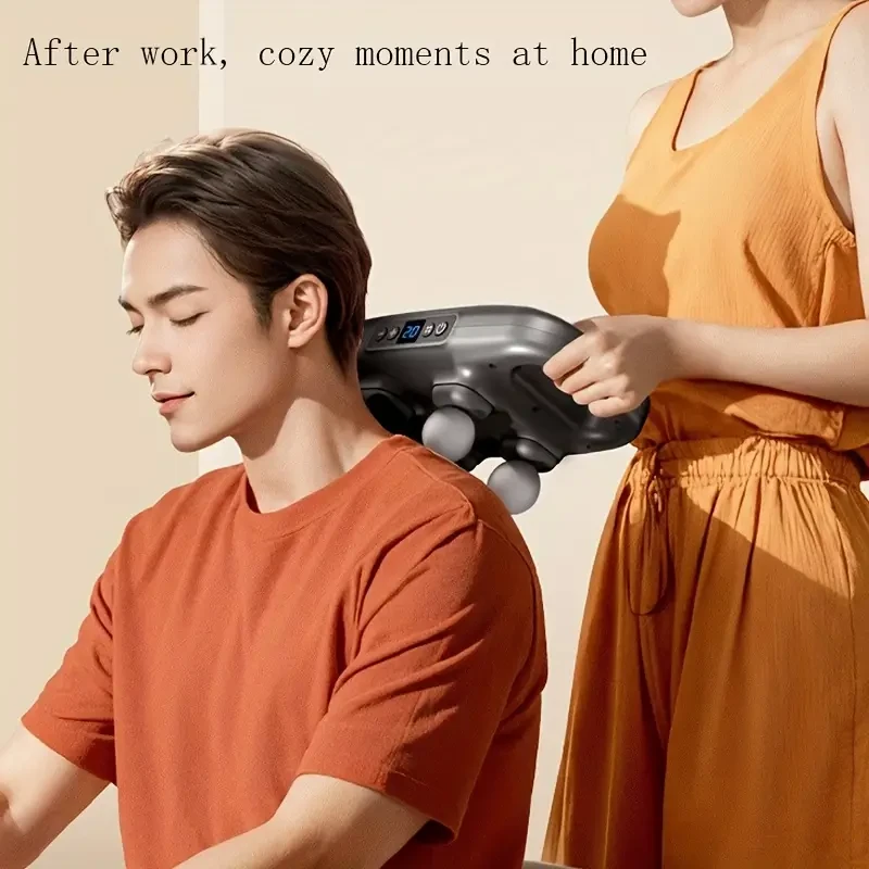 4-Head Handheld Deep Tissue Massage Gun - Full Body Relaxation