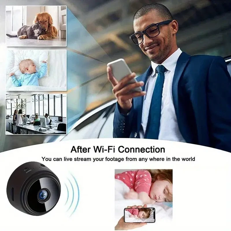 Wireless Smart Security Camera - 2.4GHz WiFi, Indoor/Outdoor, Remote App Access