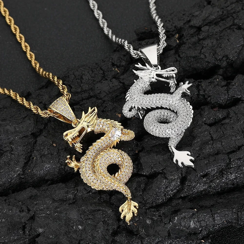 Men's Zodiac Dragon Pendant Sweater Chain