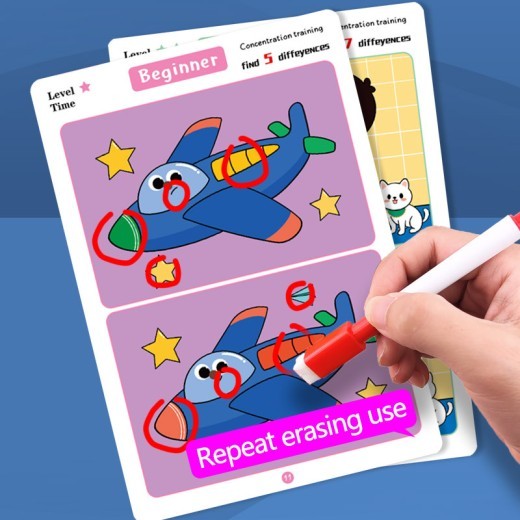 Erasable Concentration Training Find Different Cards