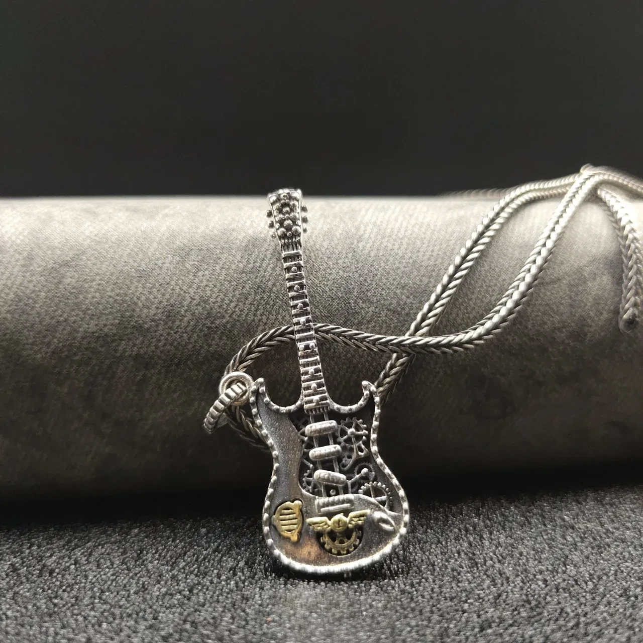 Fashion Creative Personality Retro Guitar Pendant