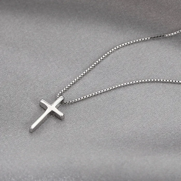 Simple Plain Cross Pendant Clavicle Chain