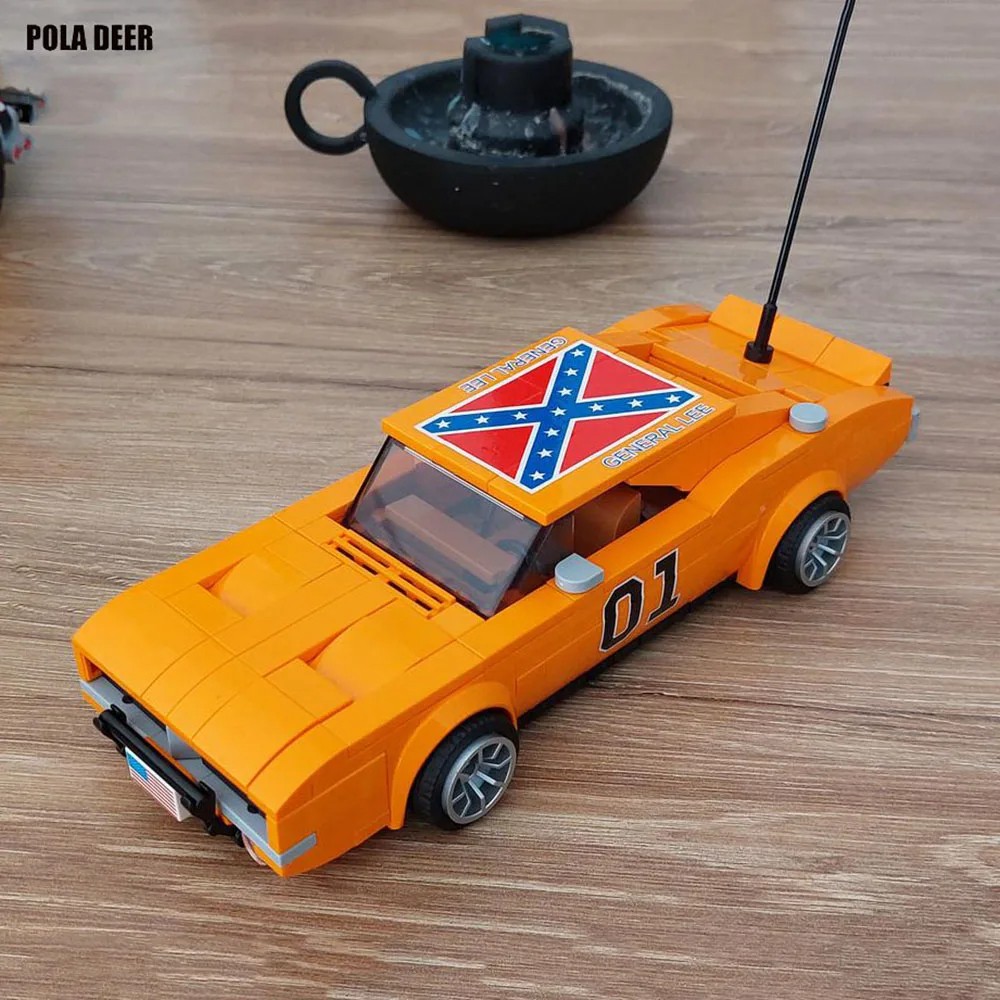 Poladeer 330pcs MOC General Lee Dodge Charger Retro Assembled Toy Bus