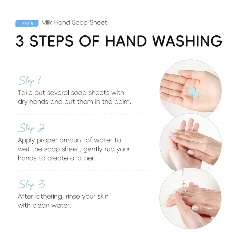 5pcs LAIKOU Milk Hand Soap Sheets