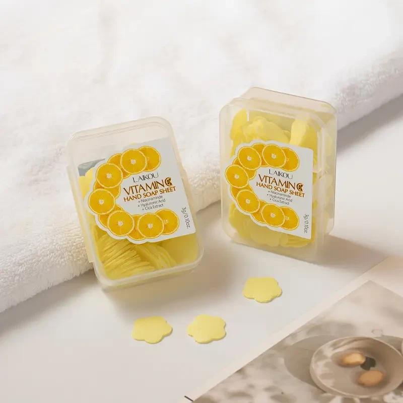 5pcs LAIKOU Vitamin C Hand Washing Soap Sheets