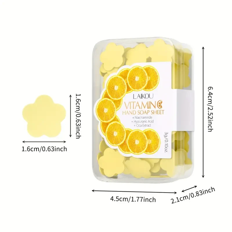 5pcs LAIKOU Vitamin C Hand Washing Soap Sheets