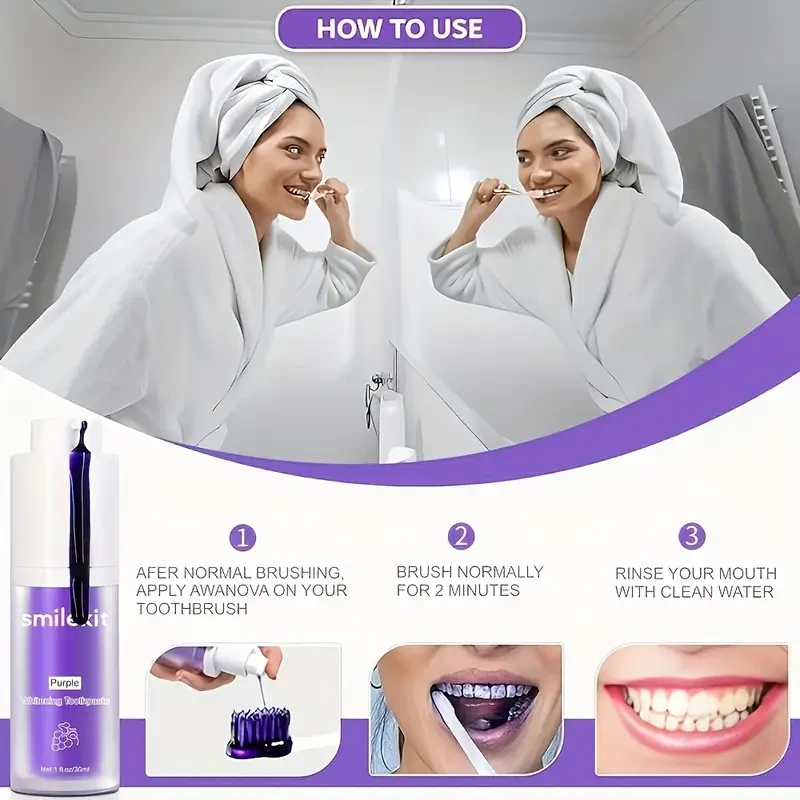 2-Pack SMILEKIT Grape Flavor Purple Whitening Toothpaste