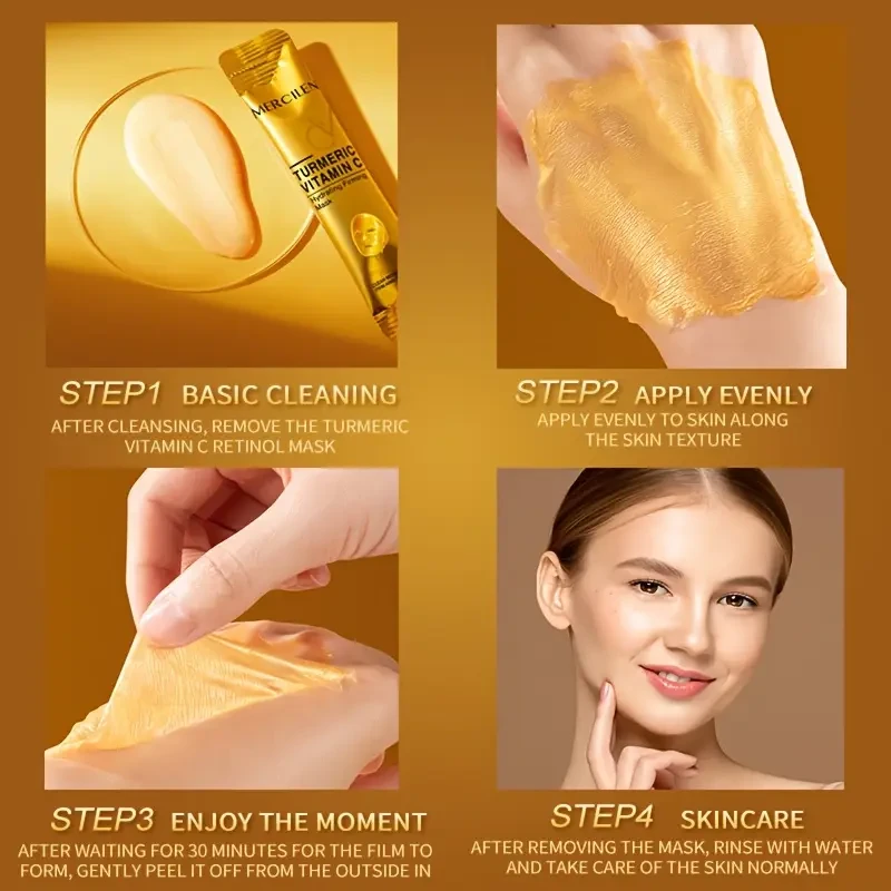 MERCILEN Turmeric Vitamin C Hydrating Firming Mask, 6g*10pcs