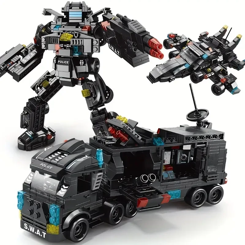 Building Block Toy Puzzle City Police Car Model for Boys