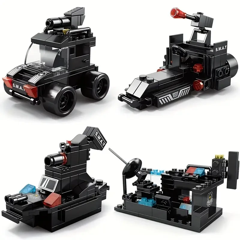 Building Block Toy Puzzle City Police Car Model for Boys