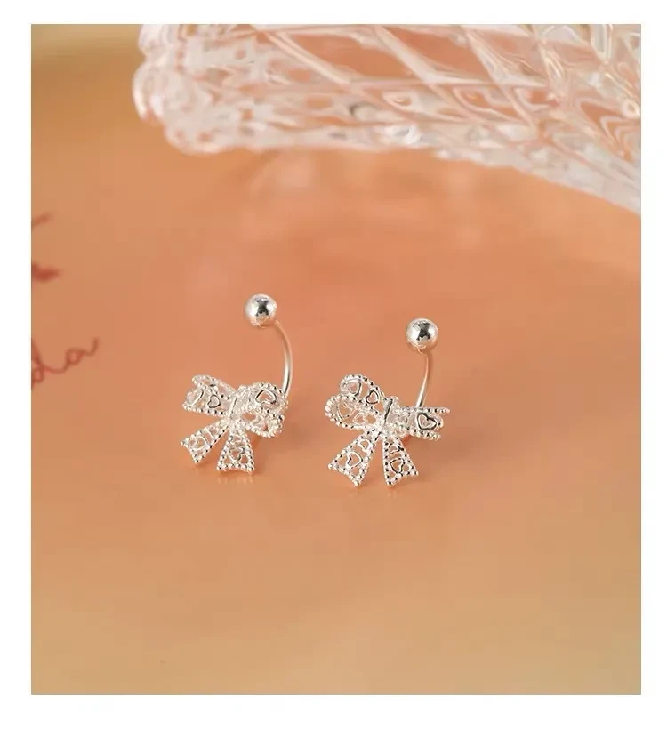 Hollow Bow Hook Unique Temperament Ear Studs