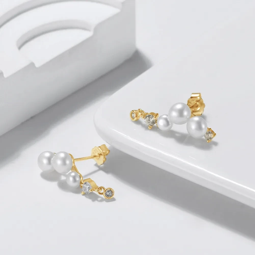 Sterling Silver Natural Freshwater Pearl Earrings