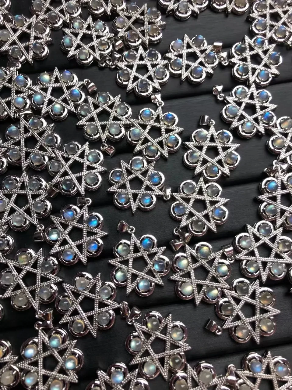 Labradorite Pentagram Pendant Labradorite Moonstone Inlay