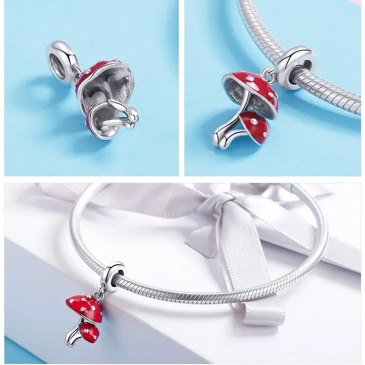 Jewelry Mushroom Silver Pendant Fashion DIY