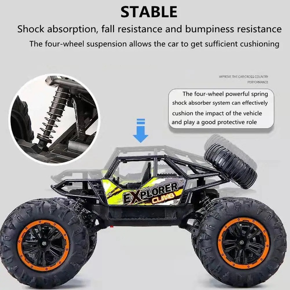 1:16 4WD RC Car with LED Lights  Off-Road Radio Remote Control Buggy Truck